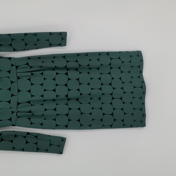 Boden Women's Midi Dress Size 4 Long Geometric Printed Blue Green Ponte - Picture 4 of 13